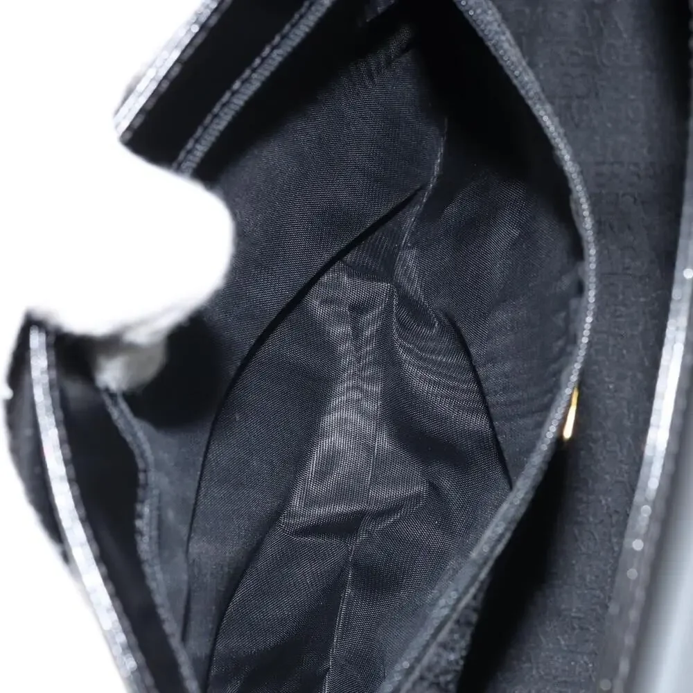 Gianni Versace Patent Leather Tote Bag Black